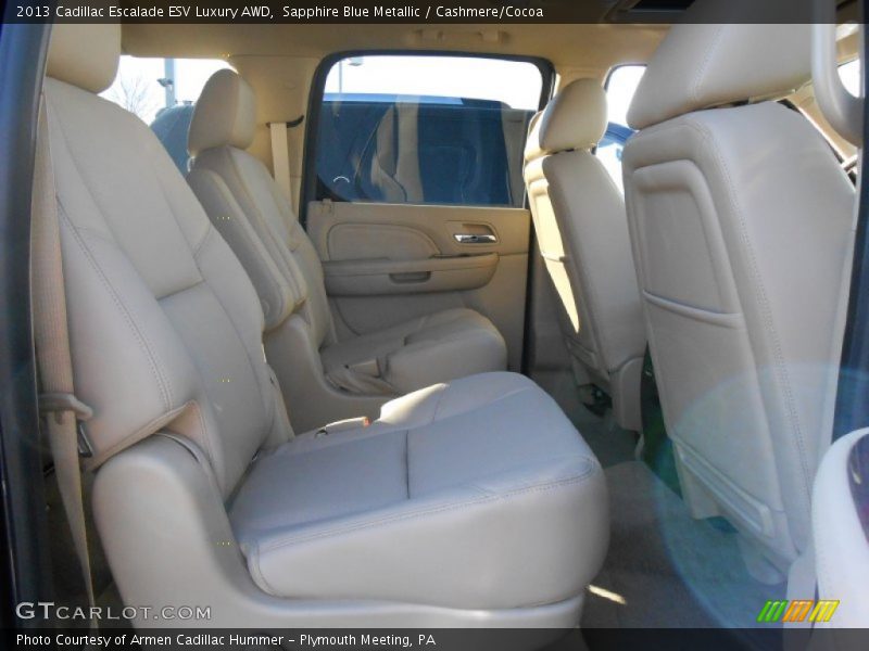 Sapphire Blue Metallic / Cashmere/Cocoa 2013 Cadillac Escalade ESV Luxury AWD