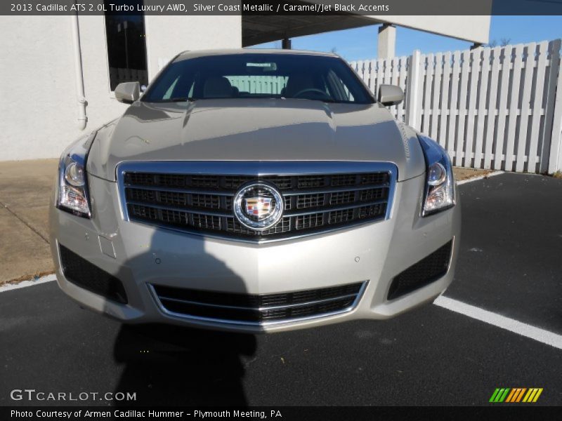 Silver Coast Metallic / Caramel/Jet Black Accents 2013 Cadillac ATS 2.0L Turbo Luxury AWD