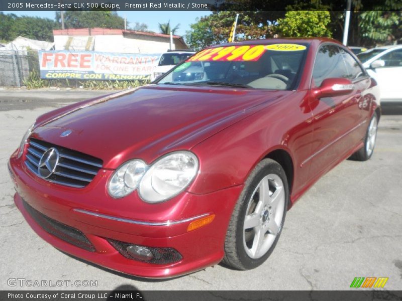 Firemist Red Metallic / Stone 2005 Mercedes-Benz CLK 500 Coupe