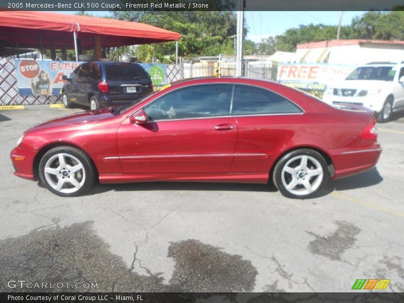 Firemist Red Metallic / Stone 2005 Mercedes-Benz CLK 500 Coupe