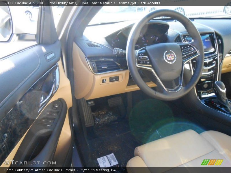 Silver Coast Metallic / Caramel/Jet Black Accents 2013 Cadillac ATS 2.0L Turbo Luxury AWD