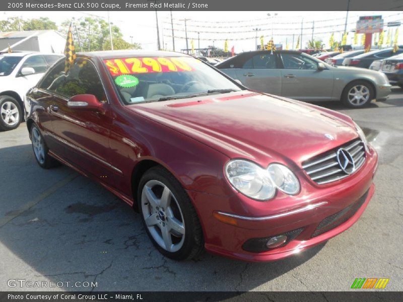 Firemist Red Metallic / Stone 2005 Mercedes-Benz CLK 500 Coupe