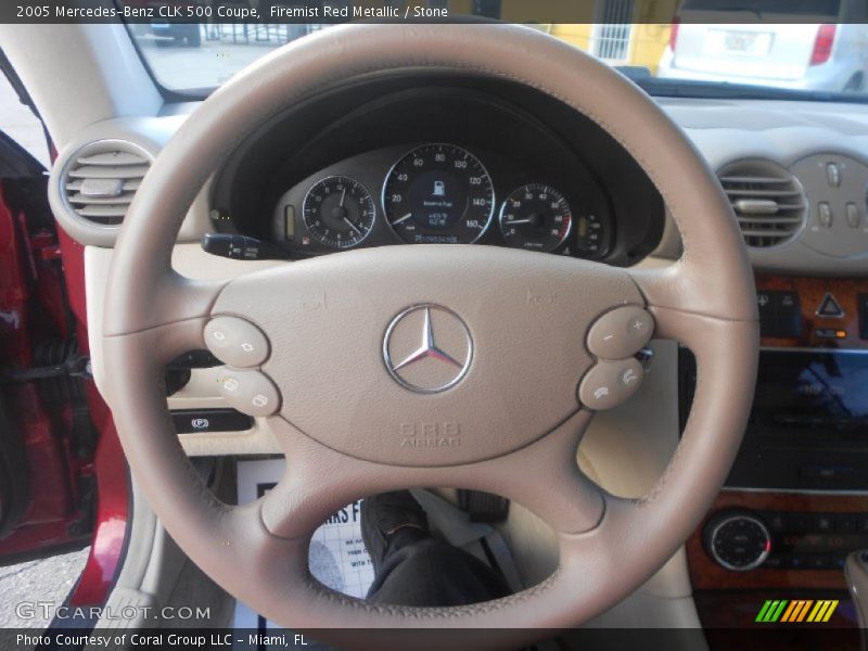 Firemist Red Metallic / Stone 2005 Mercedes-Benz CLK 500 Coupe