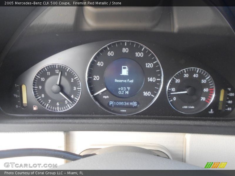Firemist Red Metallic / Stone 2005 Mercedes-Benz CLK 500 Coupe