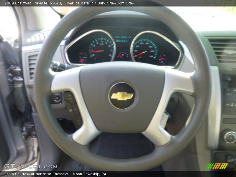 Silver Ice Metallic / Dark Gray/Light Gray 2009 Chevrolet Traverse LS AWD