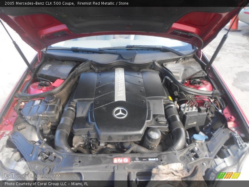Firemist Red Metallic / Stone 2005 Mercedes-Benz CLK 500 Coupe