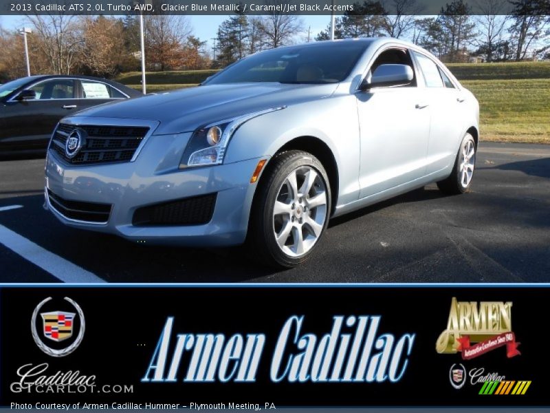 Glacier Blue Metallic / Caramel/Jet Black Accents 2013 Cadillac ATS 2.0L Turbo AWD
