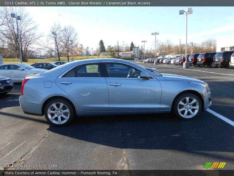 Glacier Blue Metallic / Caramel/Jet Black Accents 2013 Cadillac ATS 2.0L Turbo AWD