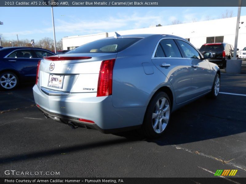 Glacier Blue Metallic / Caramel/Jet Black Accents 2013 Cadillac ATS 2.0L Turbo AWD