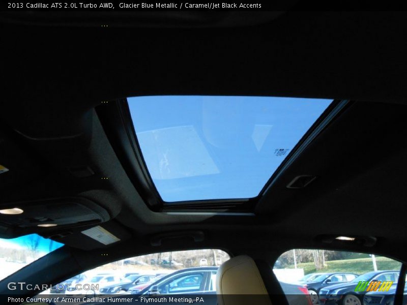 Glacier Blue Metallic / Caramel/Jet Black Accents 2013 Cadillac ATS 2.0L Turbo AWD