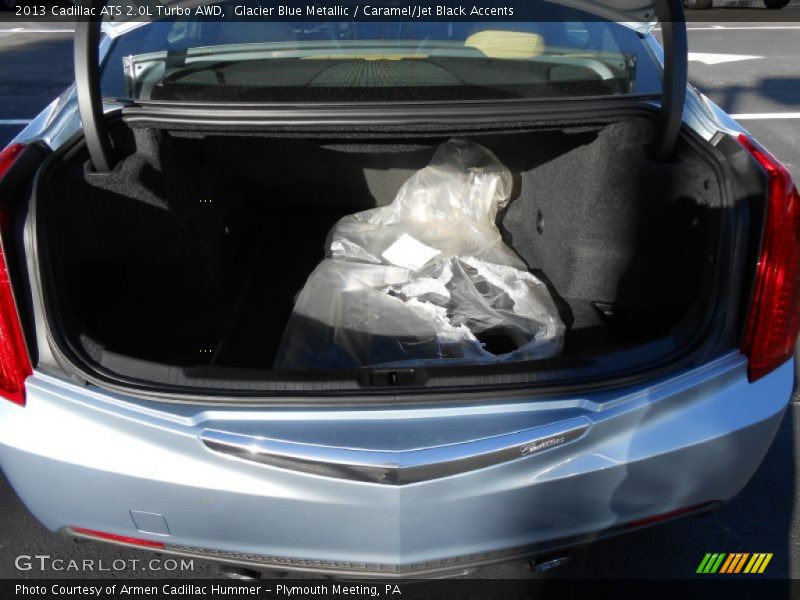 Glacier Blue Metallic / Caramel/Jet Black Accents 2013 Cadillac ATS 2.0L Turbo AWD