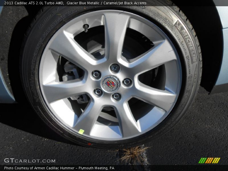 Glacier Blue Metallic / Caramel/Jet Black Accents 2013 Cadillac ATS 2.0L Turbo AWD