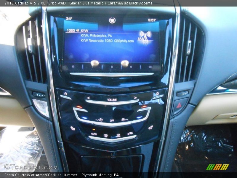 Glacier Blue Metallic / Caramel/Jet Black Accents 2013 Cadillac ATS 2.0L Turbo AWD