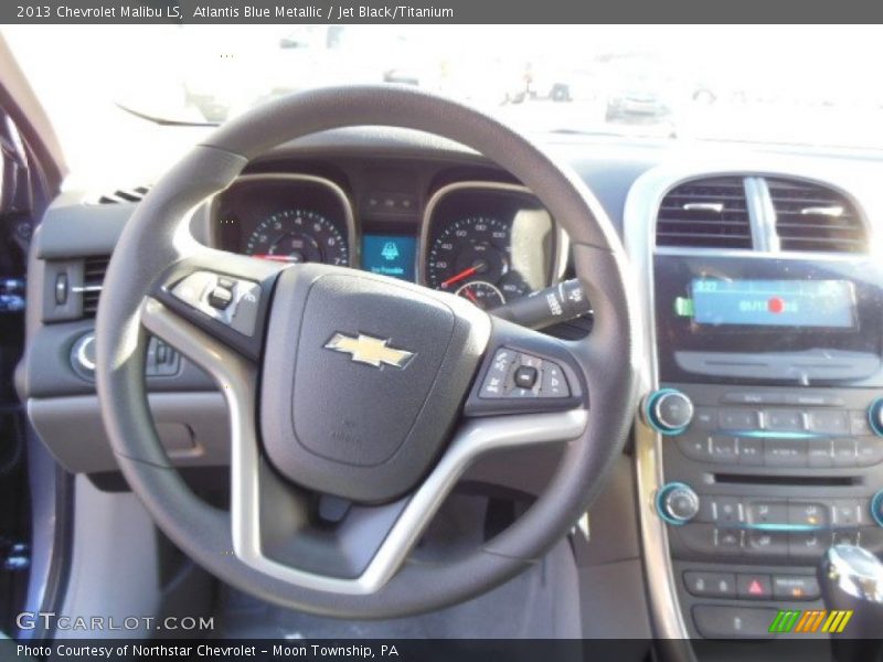 Atlantis Blue Metallic / Jet Black/Titanium 2013 Chevrolet Malibu LS