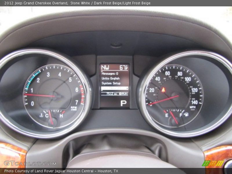 Stone White / Dark Frost Beige/Light Frost Beige 2012 Jeep Grand Cherokee Overland