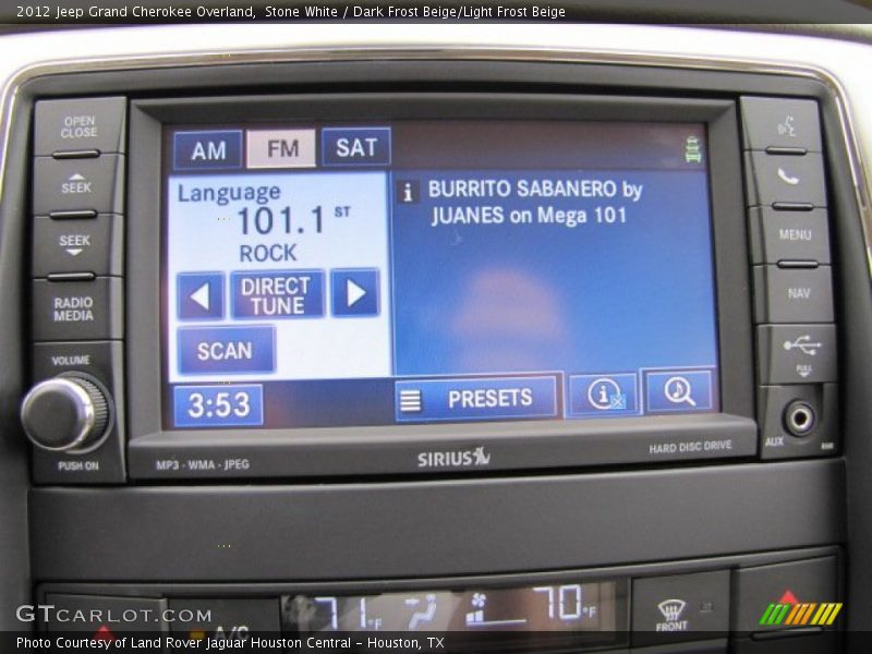 Stone White / Dark Frost Beige/Light Frost Beige 2012 Jeep Grand Cherokee Overland