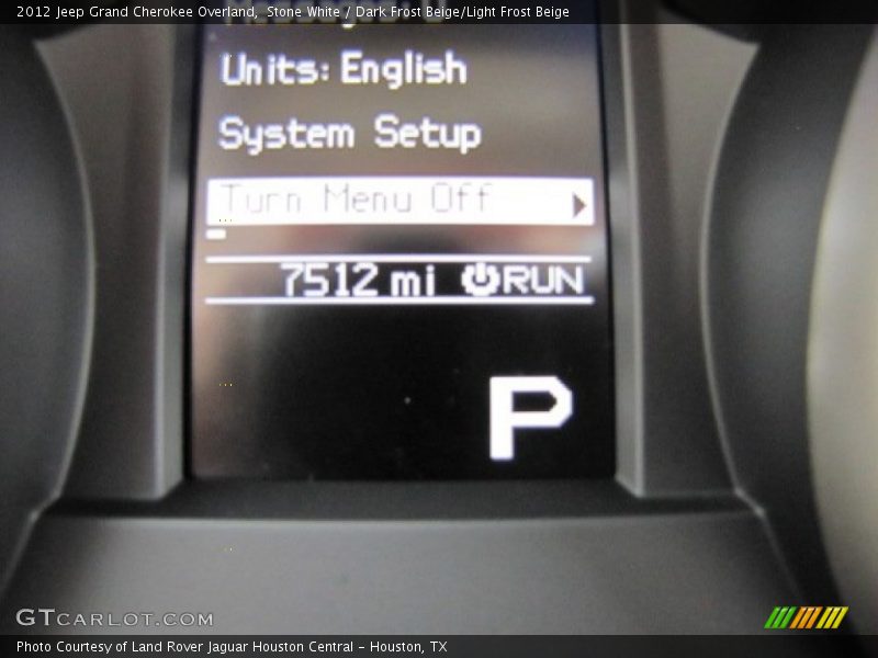 Stone White / Dark Frost Beige/Light Frost Beige 2012 Jeep Grand Cherokee Overland