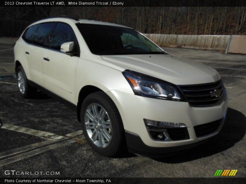 White Diamond Tricoat / Ebony 2013 Chevrolet Traverse LT AWD