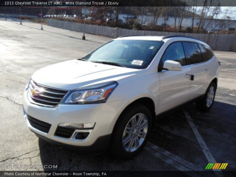 White Diamond Tricoat / Ebony 2013 Chevrolet Traverse LT AWD
