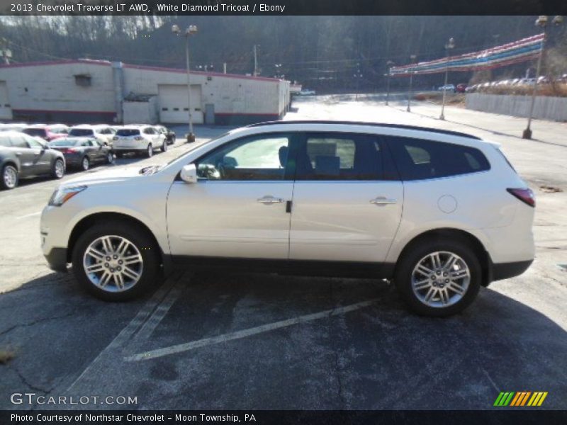 White Diamond Tricoat / Ebony 2013 Chevrolet Traverse LT AWD