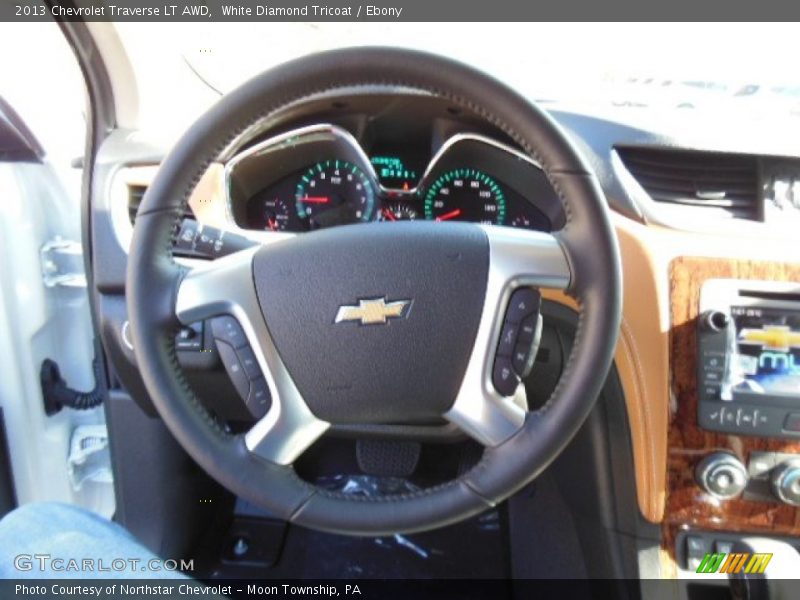 White Diamond Tricoat / Ebony 2013 Chevrolet Traverse LT AWD