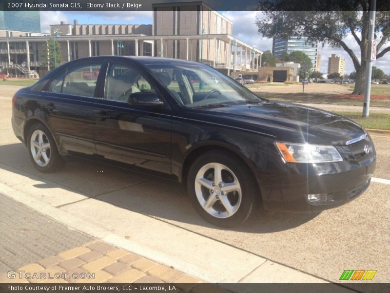 Ebony Black / Beige 2007 Hyundai Sonata GLS