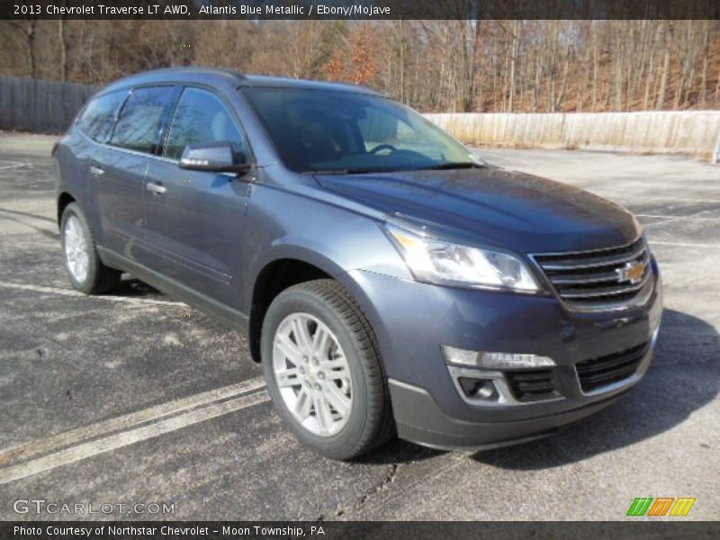 Atlantis Blue Metallic / Ebony/Mojave 2013 Chevrolet Traverse LT AWD