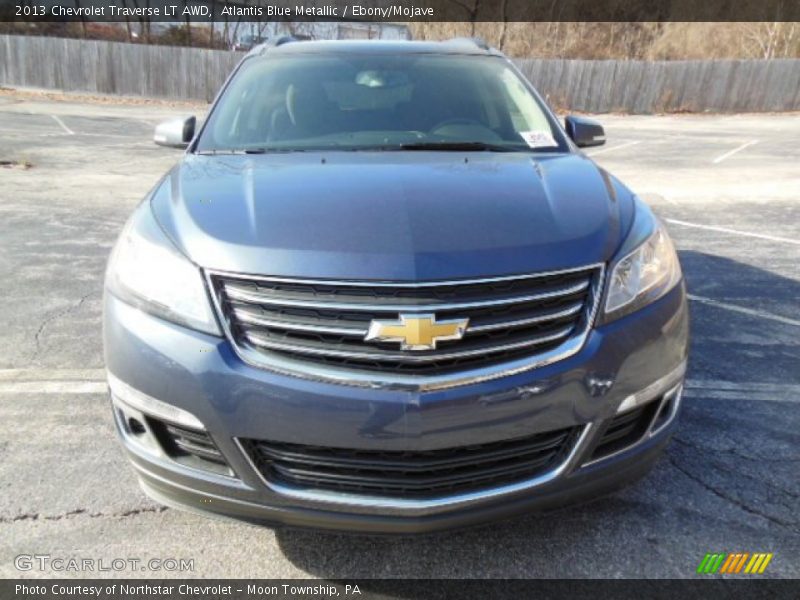 Atlantis Blue Metallic / Ebony/Mojave 2013 Chevrolet Traverse LT AWD