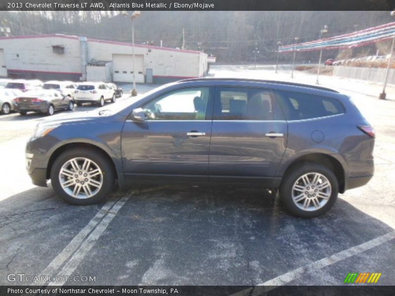 Atlantis Blue Metallic / Ebony/Mojave 2013 Chevrolet Traverse LT AWD