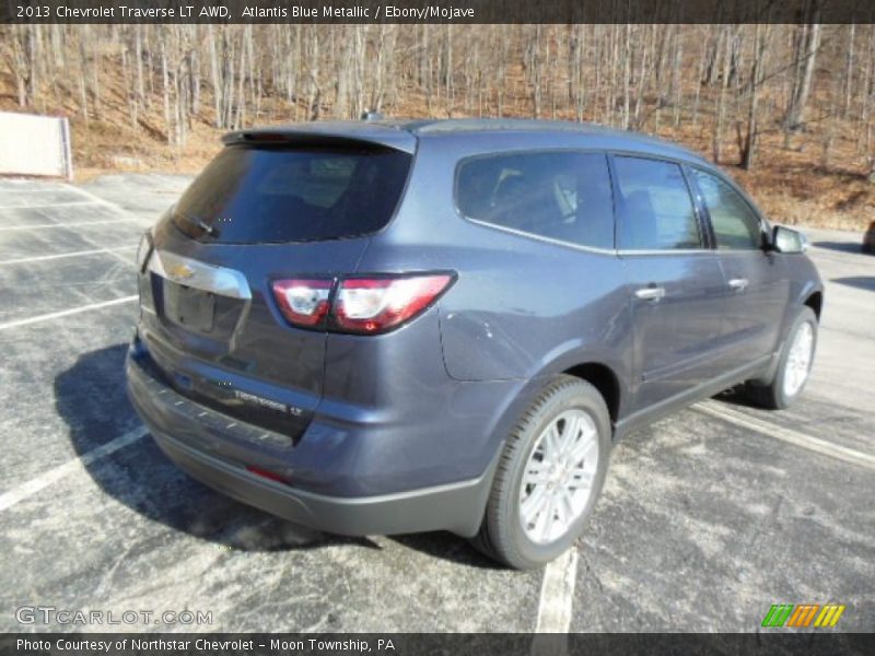 Atlantis Blue Metallic / Ebony/Mojave 2013 Chevrolet Traverse LT AWD