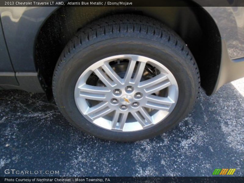Atlantis Blue Metallic / Ebony/Mojave 2013 Chevrolet Traverse LT AWD