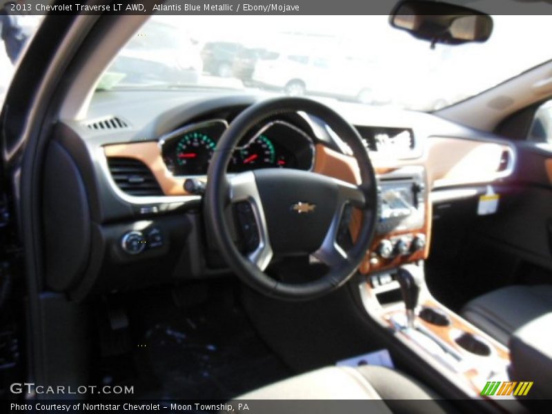 Atlantis Blue Metallic / Ebony/Mojave 2013 Chevrolet Traverse LT AWD
