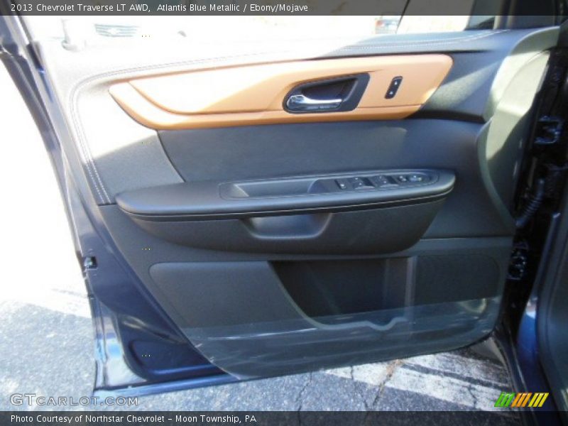 Atlantis Blue Metallic / Ebony/Mojave 2013 Chevrolet Traverse LT AWD