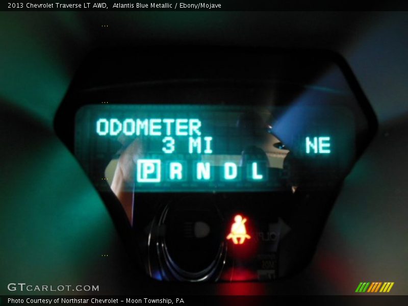 Atlantis Blue Metallic / Ebony/Mojave 2013 Chevrolet Traverse LT AWD