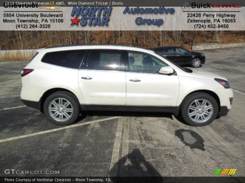 White Diamond Tricoat / Ebony 2013 Chevrolet Traverse LT AWD