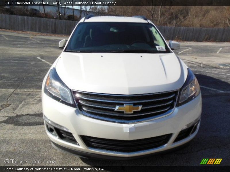White Diamond Tricoat / Ebony 2013 Chevrolet Traverse LT AWD