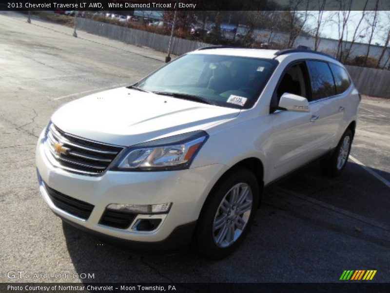 White Diamond Tricoat / Ebony 2013 Chevrolet Traverse LT AWD
