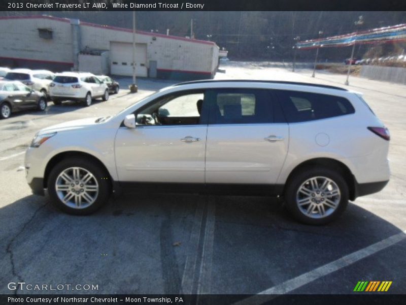 White Diamond Tricoat / Ebony 2013 Chevrolet Traverse LT AWD