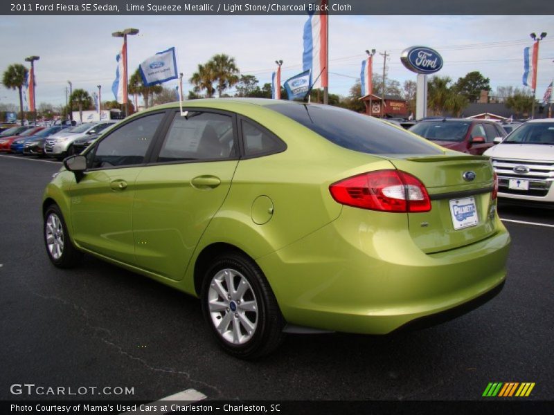 Lime Squeeze Metallic / Light Stone/Charcoal Black Cloth 2011 Ford Fiesta SE Sedan