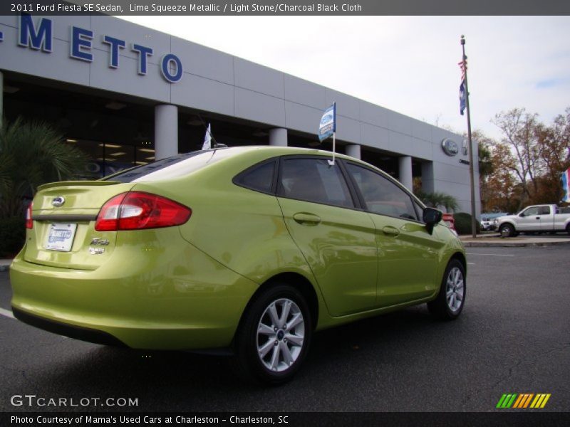 Lime Squeeze Metallic / Light Stone/Charcoal Black Cloth 2011 Ford Fiesta SE Sedan