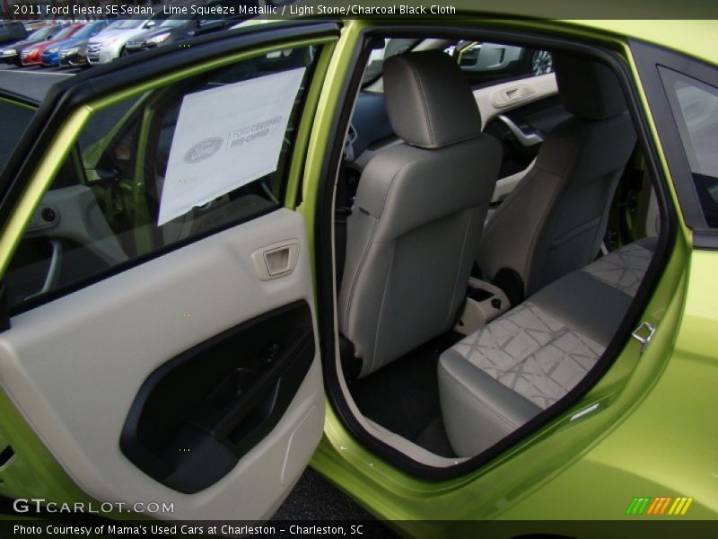 Lime Squeeze Metallic / Light Stone/Charcoal Black Cloth 2011 Ford Fiesta SE Sedan