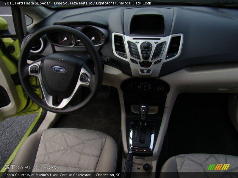 Lime Squeeze Metallic / Light Stone/Charcoal Black Cloth 2011 Ford Fiesta SE Sedan