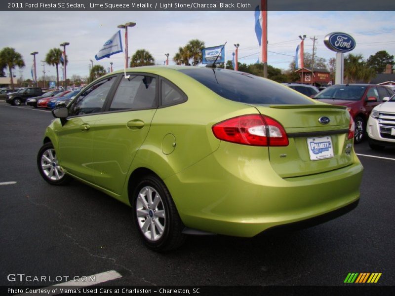 Lime Squeeze Metallic / Light Stone/Charcoal Black Cloth 2011 Ford Fiesta SE Sedan