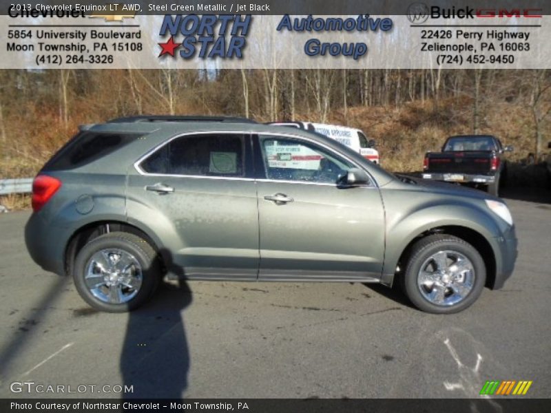Steel Green Metallic / Jet Black 2013 Chevrolet Equinox LT AWD