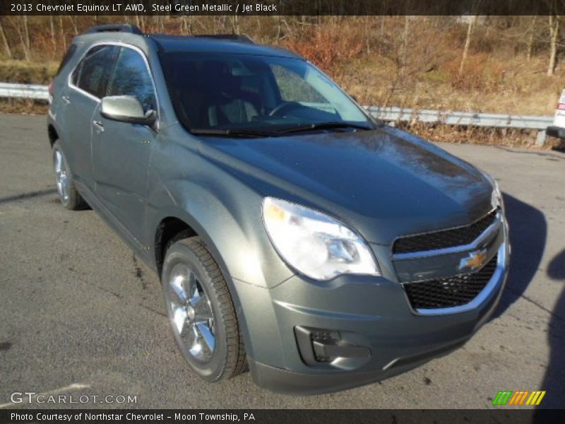 Steel Green Metallic / Jet Black 2013 Chevrolet Equinox LT AWD