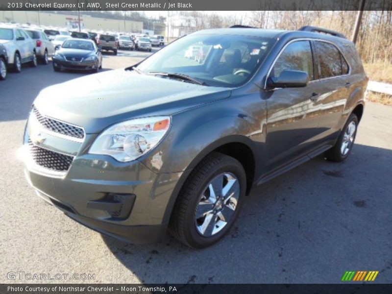 Steel Green Metallic / Jet Black 2013 Chevrolet Equinox LT AWD