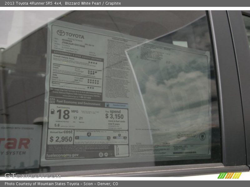 Blizzard White Pearl / Graphite 2013 Toyota 4Runner SR5 4x4