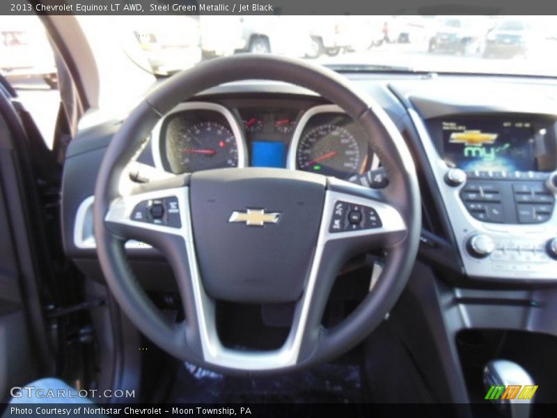 Steel Green Metallic / Jet Black 2013 Chevrolet Equinox LT AWD