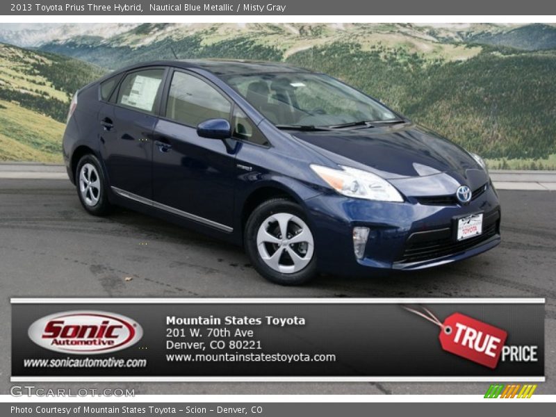 Nautical Blue Metallic / Misty Gray 2013 Toyota Prius Three Hybrid