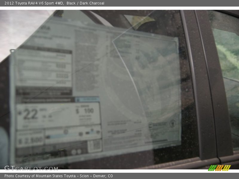 Black / Dark Charcoal 2012 Toyota RAV4 V6 Sport 4WD